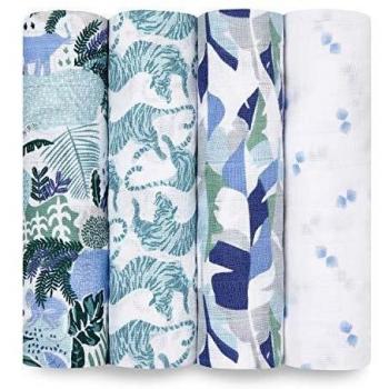 Aden + Anais™ Große Baumwoll‑Tuchpackung „Tiger‑Dance“ – 4x