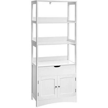 Vielseitiger Badschrank mit 3 offenen Regalen und 1 Schublade