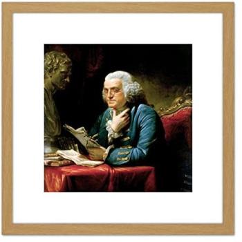 Franklin Founding Father 8x8 Square Wall Decor – Rustic Wood Frame