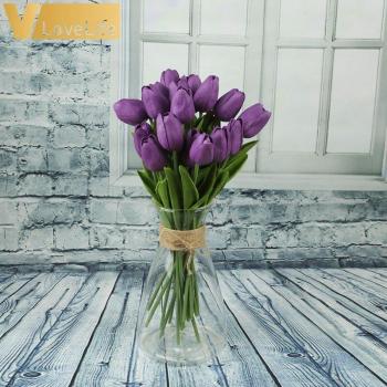 10× Latex Tulip & Rose Mix (Lavender, PE Rose) – Wedding Party Decor Set