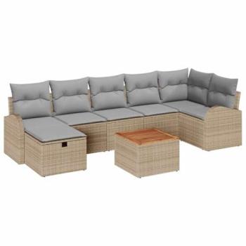 Vidaxl Ensemble de canapé de jardin 8 pcs beige poly rotin