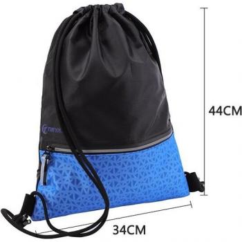 TINYAT Black Lightweight Drawstring Backpack