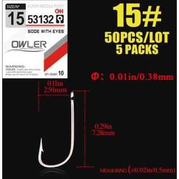 AD Sharp Ringed Carp Hooks 50pcs