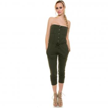 Long‑Stil Bandeau Overall mit Knopfverschluss, S