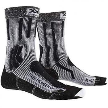 Trek Pioneer X-Bionic Socken in Farbe Opal Black und Flocculus White für Größe 35-36