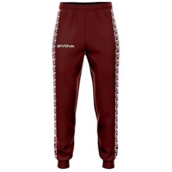 Pantalon de Jogging Givova Terry Band – Couleur Grenat, Taille XL, Unisexe