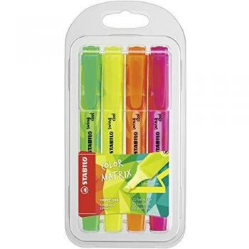 Evidenziatore Stabilo Swing Cool Colormatrix con astuccio a 4 colori