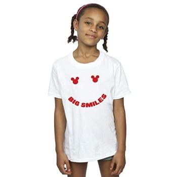 Mickey Mouse “Big Smile” Cotton Shirt for Young Girls (White, 12-13)