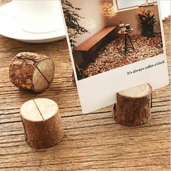Natural Wood Stump Card Holders