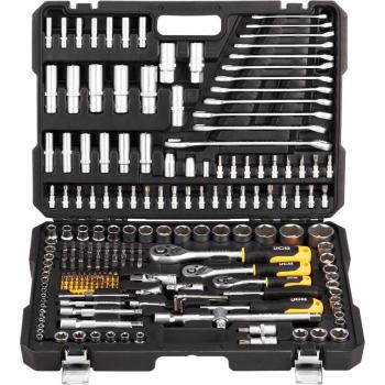 Set Profesional JCB 216 Herramientas (1/4‑1/2) con Cromo Vanadio