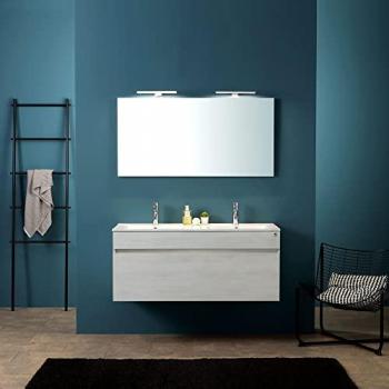 MEUBLE SALLE DE BAIN GRIS 120 CM – DOUBLE LAVABO – COLLECTION SOLE