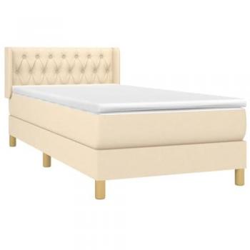 Lit Simple Crème 90x190 cm Tissu