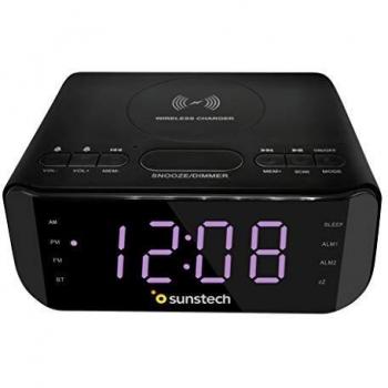 Radio réveil FM noir avec charge sans fil FRD50BTWC