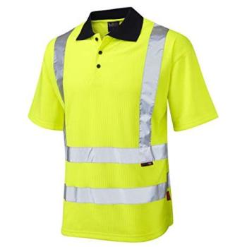 Leo EcoViz High‑Visibility Yellow Polo Shirt for Men, Size 5XL