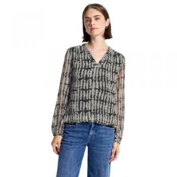 Stadtmodell Street One Studio Chiffonbluse mit Muster – Schwarz