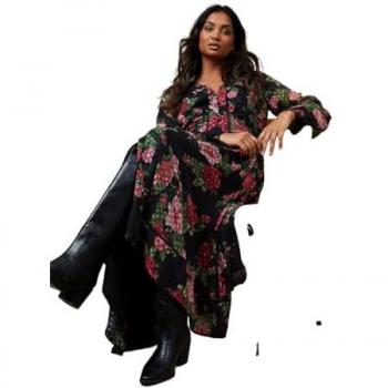 Oasis Women's Floral Dobby Chiffon Midi Dress