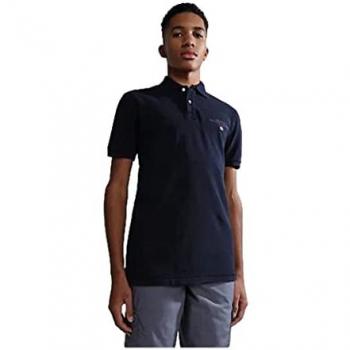Polo Bambino Napapijri Elbas 5 Blu Marine Maniche Corte Regular Fit 12 Anni