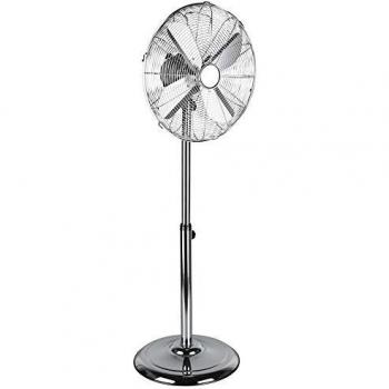 Ventilatore da Terra Cromato Regolabile con Timer e Altezza 87-126 cm 50W Ystad