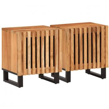 Vidaxl Nightstands 2 Pcs 40X34x46 Cm Solid Wood Mango Wood 46cm H X 40cm W X 34cm D