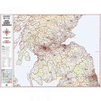 Northern Border Postcode District Map 3 – Southern Scotland & Northumberland – Colour, Satin