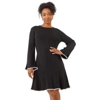 Size 14 Black Roman Women’s Knit Dress, Contrast Trim