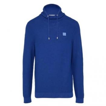 S.Oliver Pullover, Slim Fit, Schalkragen, Rippblende