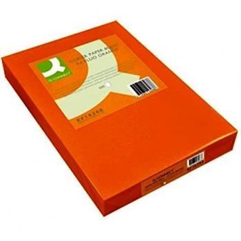 Papel color Q-connect A4 80g/m2 pack 500 hojas Naranja intenso