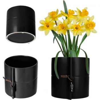 Vaso Kadax Drago in Ceramica Viola e Nero 13 cm