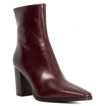 Women’s Dune London Patently Burgundy Leather Boot, 7 US
