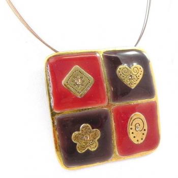 C5469 Les Trésors De Lily Salomé Necklace, Orange Brown