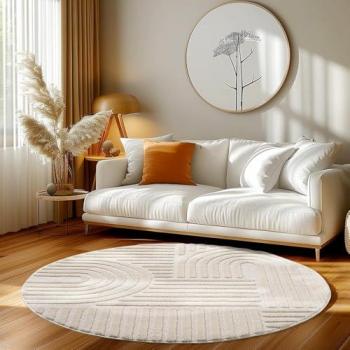 Tapis Rondeur en Fibres Naturelles Crème 160x160 cm