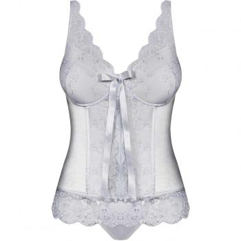 Glamouröses Spitzen‑Korsett in Weiß – Bügel/Polsterung, S/M