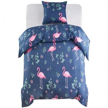 Bedcover 2 pezzi VidaXL Fenicottero 140x200 + 60x70 Blu Navy e Rosa