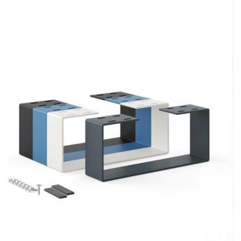 Support de table en métal gris 1 pièce – cadre pour table basse, table à manger, bureau, banc – Taille 37x15 cm – Marque Holzbrink