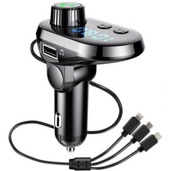 Wireless Bluetooth FM Transmitter Car Player with USB MP3 Player, 5V/3.1A, Supports USB Disk and Micro SD Card