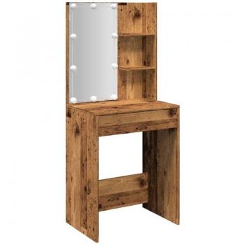 Tocador elegante con espejo LED y almacenamiento 60x40x140 cm