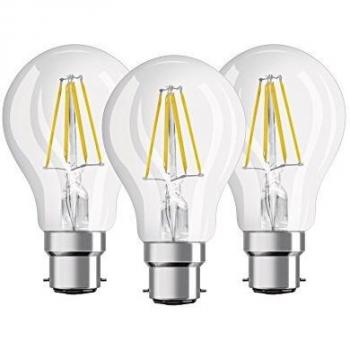 Osram LED Lampe B22d, nicht dimmbar, 3er-Pack, 2700 Kelvin