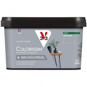 Peinture murale intérieure Colorissim® Gris Acier Satin 2,5 L