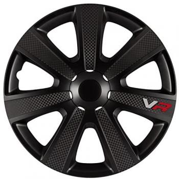 Jeu de 4 Enjoliveurs Vr 14'' Noir Look Carbone