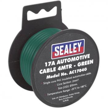 Sealey AC1704G Automotive Cable Thick Wall 17A 4m Green