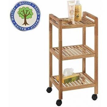 Wenko Norway Walnut 3-Tier Utility Cart