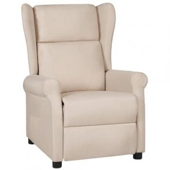 Poltrona Reclinabile Crema in Tessuto vidaXL