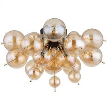 Plafoniera design sfere vetro oro 3 lampadine 55 cm