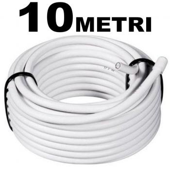 Cable de Extensión Coaxial 10mt para Antena TV 75ohm Blanco