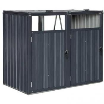 Sweeek Contenedor de Basura Gris – Acero Galvanizado 146x82x124 cm
