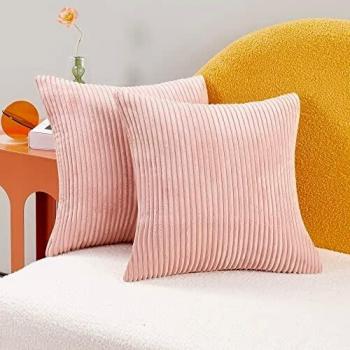 Deconovo Set of 2 Decorative Corduroy Cushion Covers 50cm x 50cm