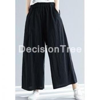 Pantalon large femme en lin