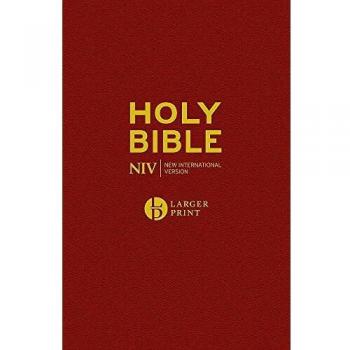NIV Larger Print Burgundy Hardback Bible by New International Version  NEW Book