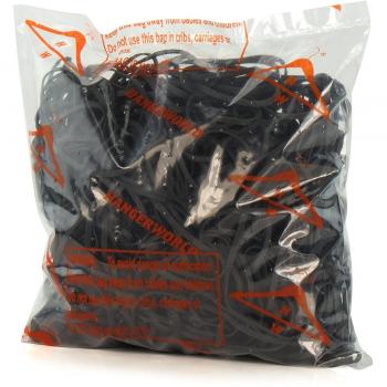 HangerWorld 460 Durable Black Elastic Bands, 454g Bag for Stationery