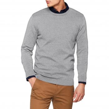 Jack & Jones Jjebasic Tricot Col Rond Noos Pull, Gris (Gris Clair Mélangé), XX-Large Homme